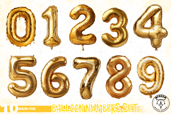 Balloon Numbers Set PNG: Elevate Your Visual Design