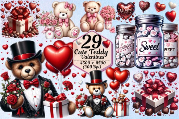 Charming Teddy Bear Designs for Valentine's Projects