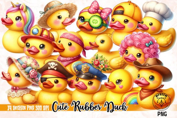 Cute Rubber Duck Clipart PNG for Creative Design