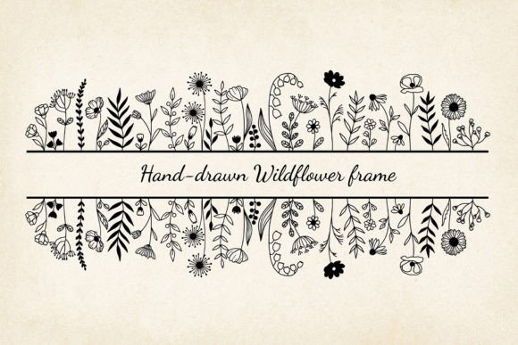 Elevate Your Designs with a Wildflower Split Frame SVG Vector