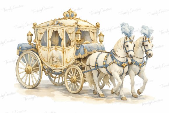 Elevate Your Designs with Regency Horse Carriage Clipart PNG