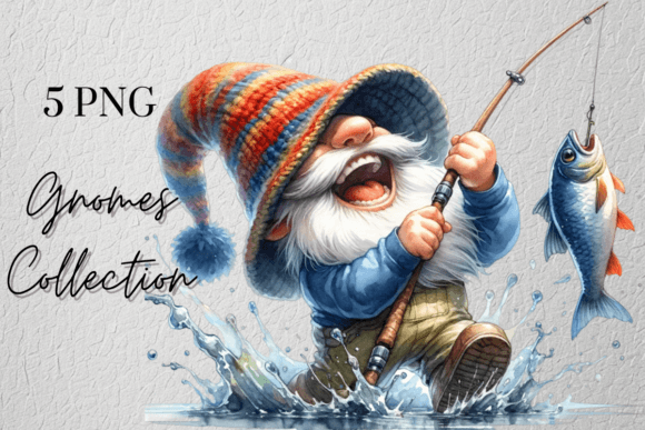 Enchanting Fishing Gnomes for Creative Projects