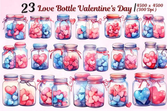 Love Bottle Valentine's Day Graphics Set: A Designer's Toolkit