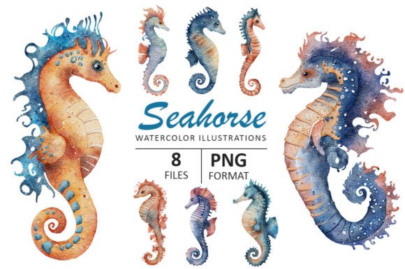 Seahorse Watercolor Illustration: A Designer's Asset