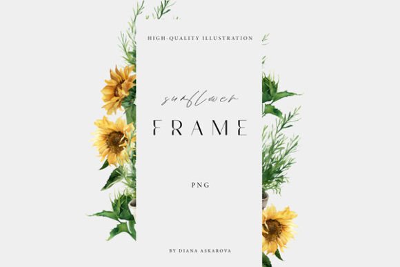 Sunflower Frame Watercolor Clipart: Elevate Your Designs